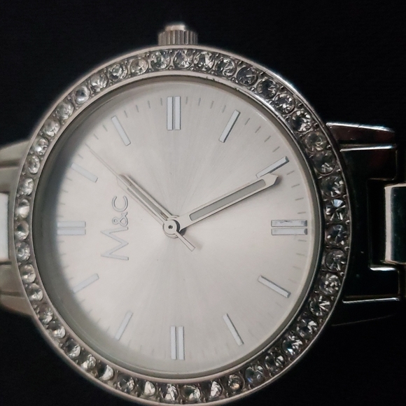 M&c Silver Tone Rhinestone Watch - Picture 1 of 5